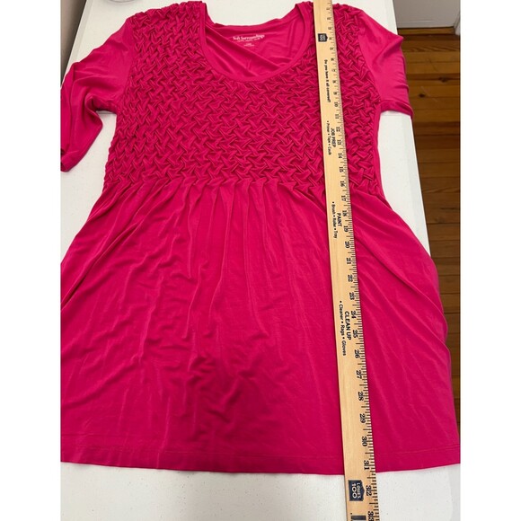 Soft Surroundings Women's Corbeille Tunic Top Pink Basketweave Smocking Size L - Picture 7 of 8